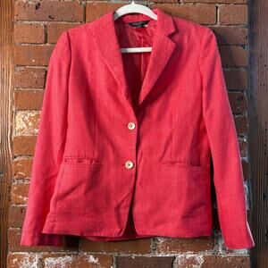 Brooks Brothers Stellita Fit Loro Piana Summertime Blazer in Ruby Pink Sz 4